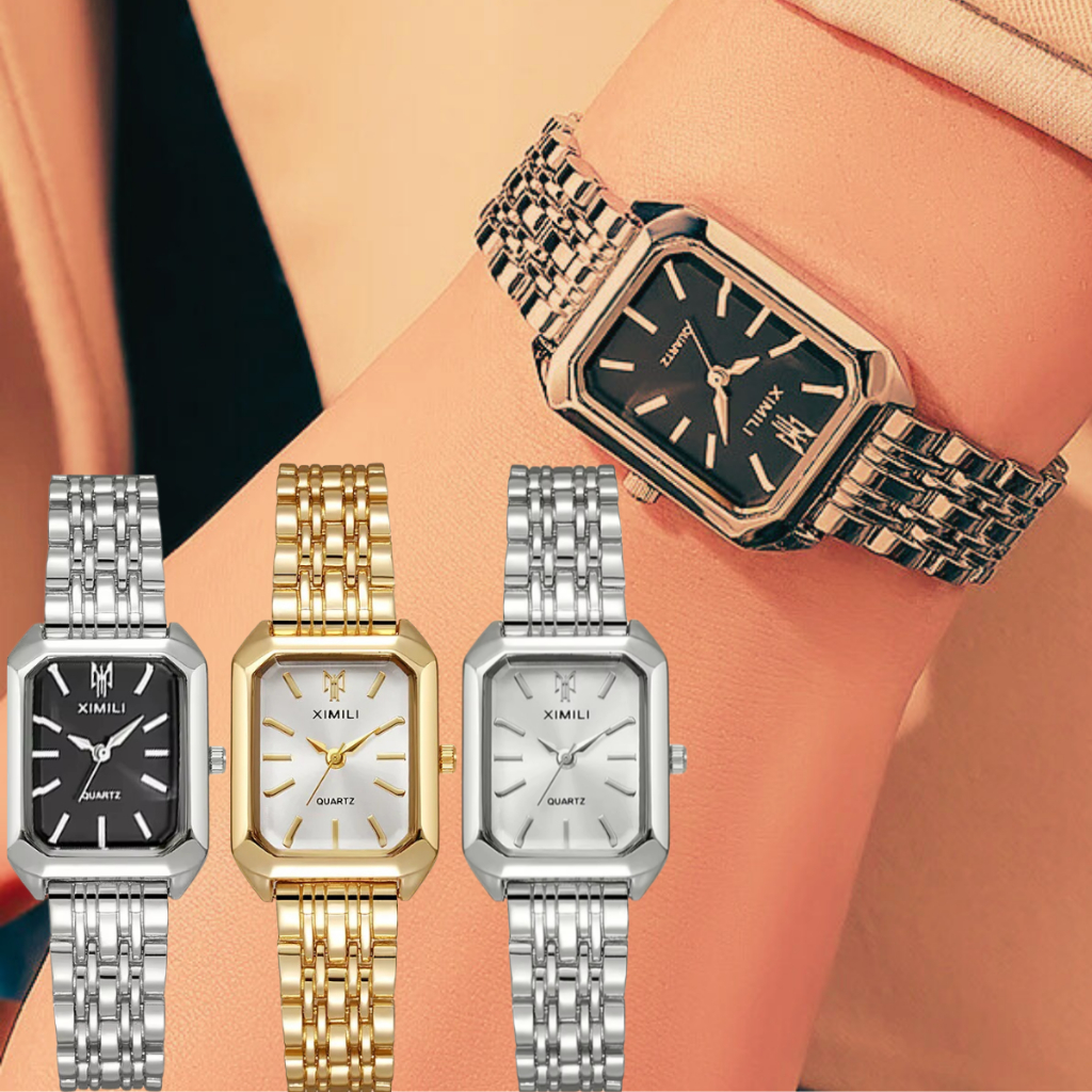 Relógio Acessórios Moda Feminino Couro Geneva Quartzo Relógios Pulso Mulher Casual Moderno Luxo Inox