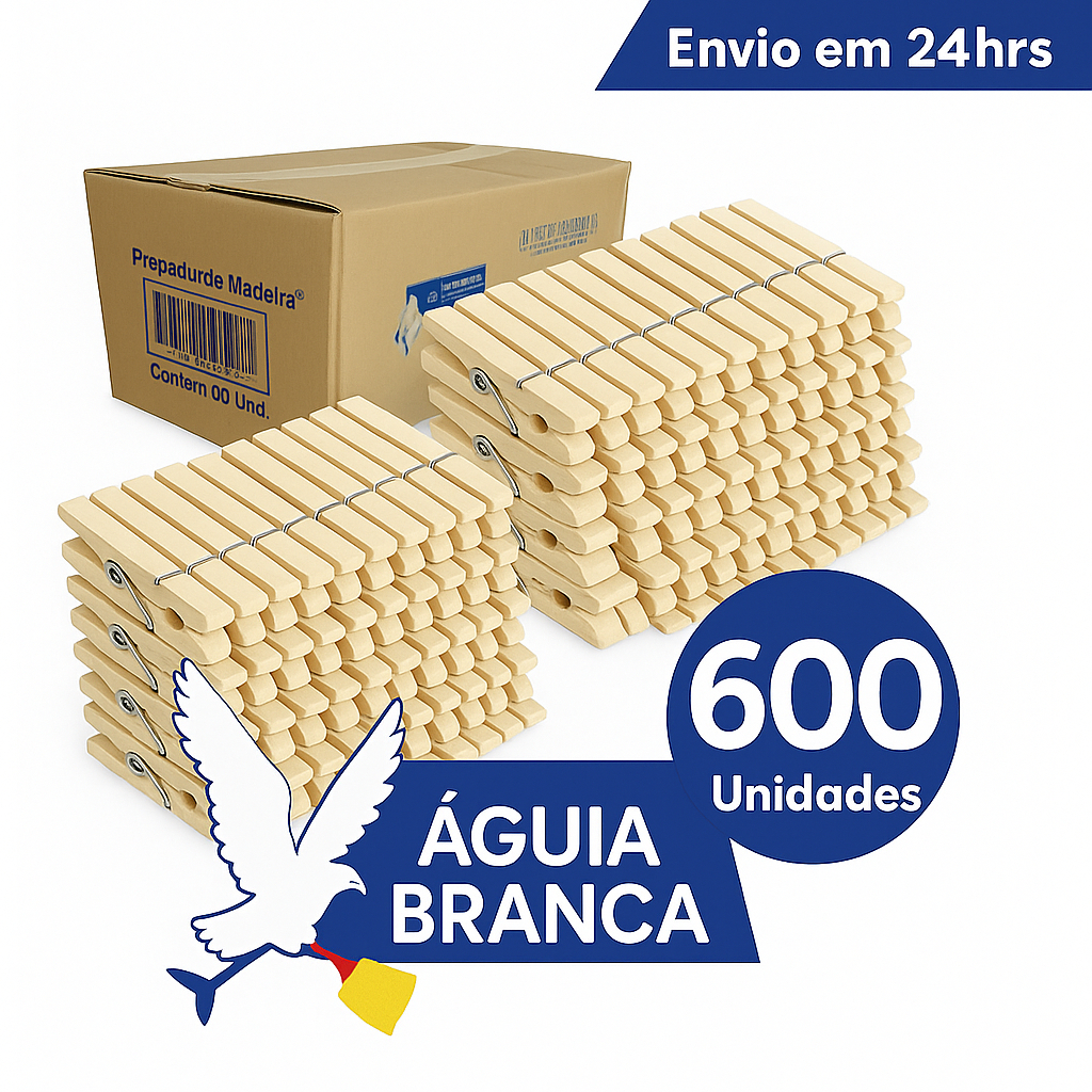 Kit até 600 Pregadores de Madeira, Predendor De Roupa– Resistentes, Duráveis e Naturais!
