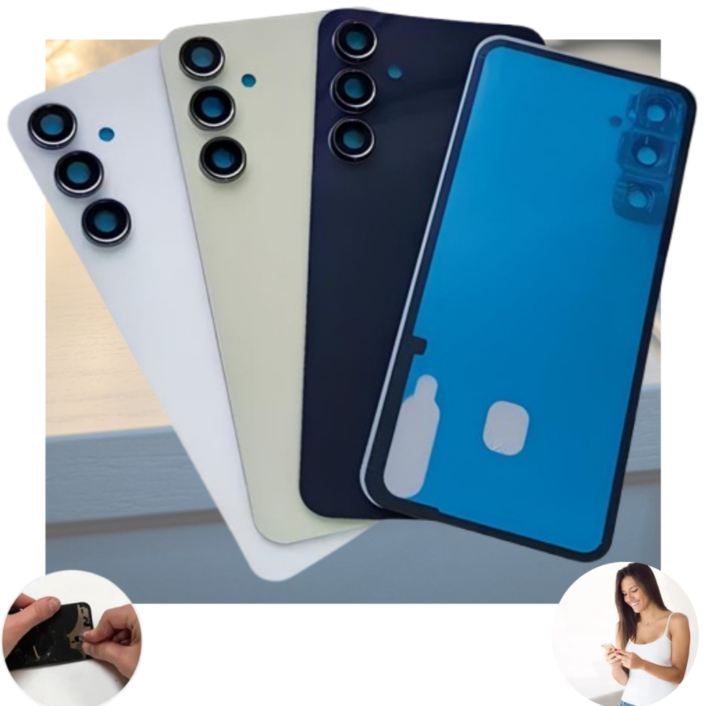 Tampa Traseira Vidro Compatível Com Galaxy A55 Sm-a556 Completa Com Lente Fita Autocolante