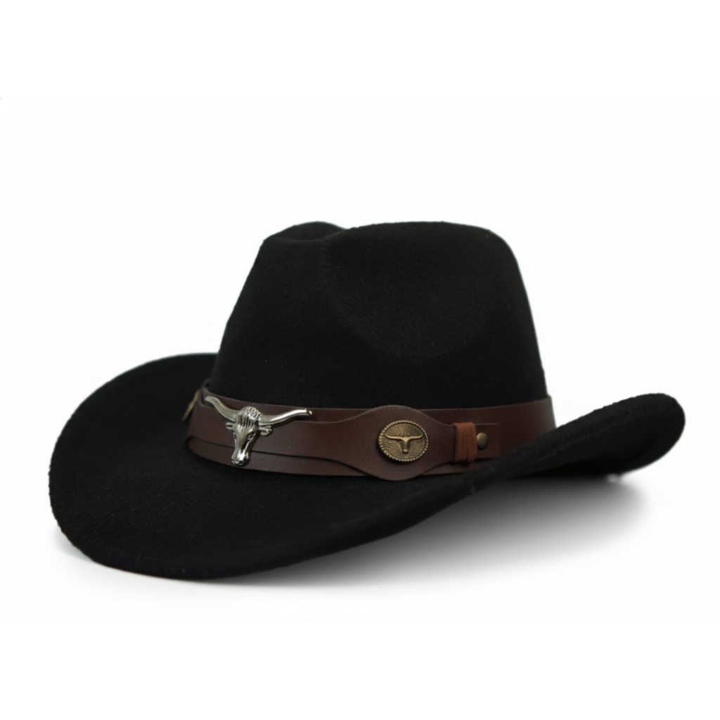 Chapéu Cowboy Vaqueiro em Feltro Ocidental Clássico Unissex Aba Larga Conforto e Estilo Country