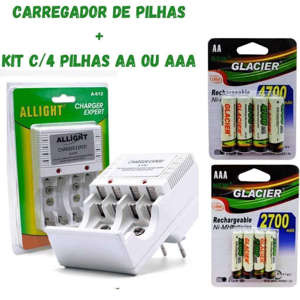 carregador de pilha AA/AAA/Bateria 9v Bivolt