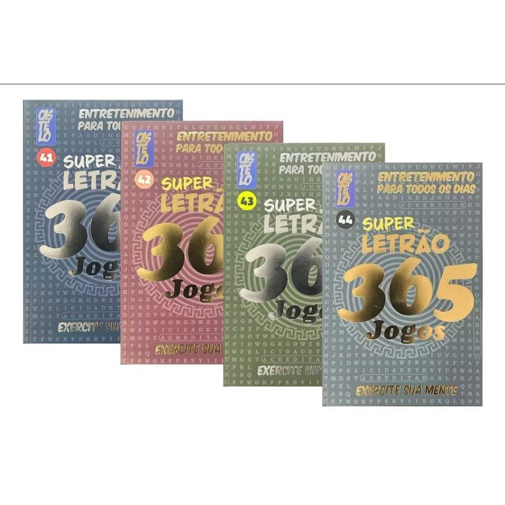 kIT 4 Caça Palavras Super Letrão 365 Jogos Exercite Sua Mente Memória Raciocínio Vocabulário 4 Volu