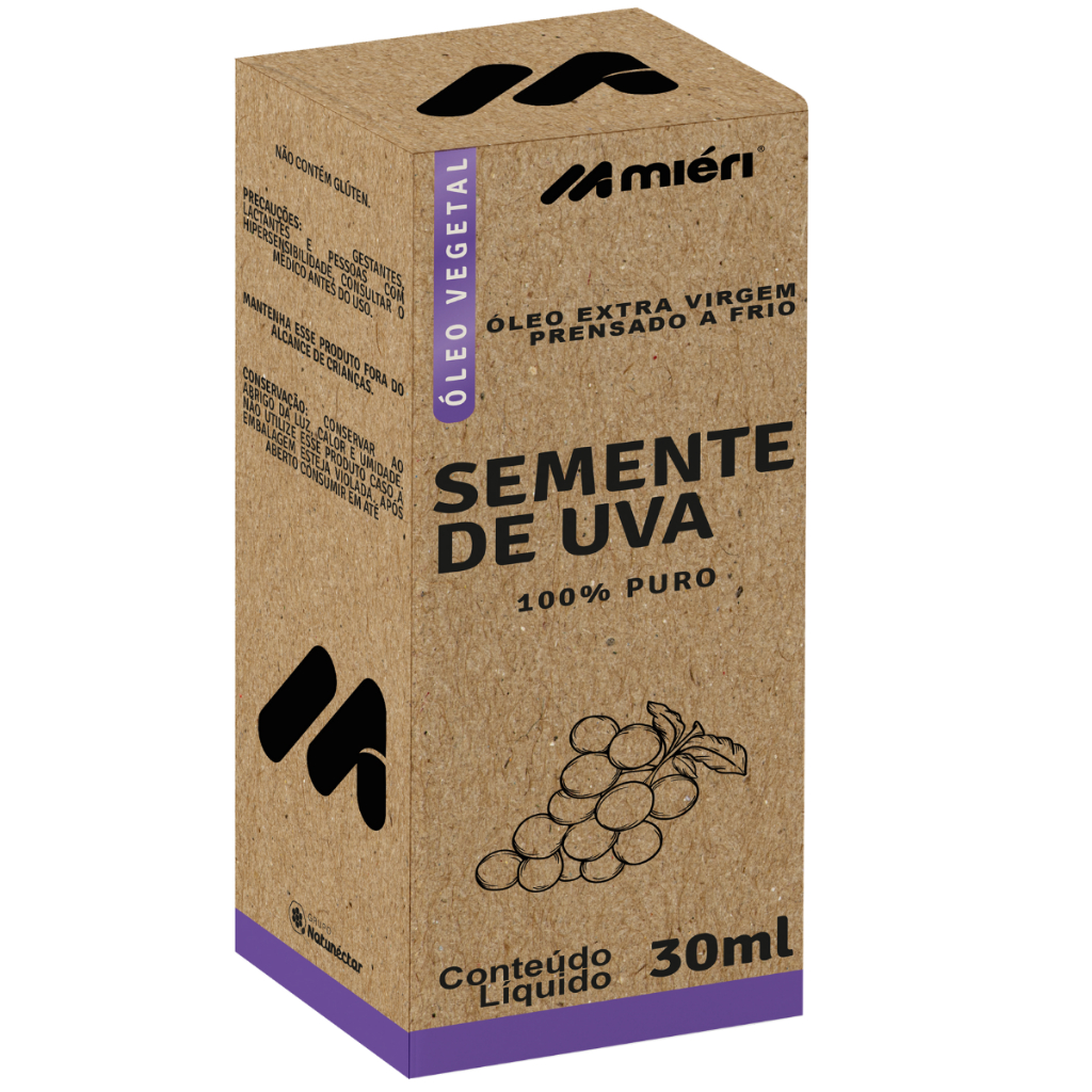 Óleo Vegetal de Semente de Uva 100% Puro - 30ml