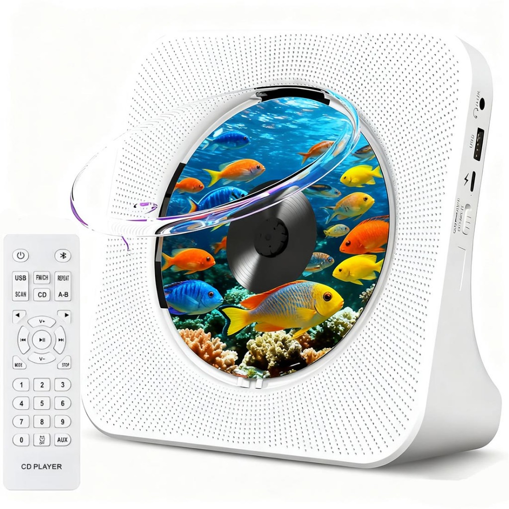 Leitor De CD Portátil Com USB/AUX Controle Remoto, HiFi Música CD Player Bluetooth Suporta CD/CD-RW/WMA/MP3