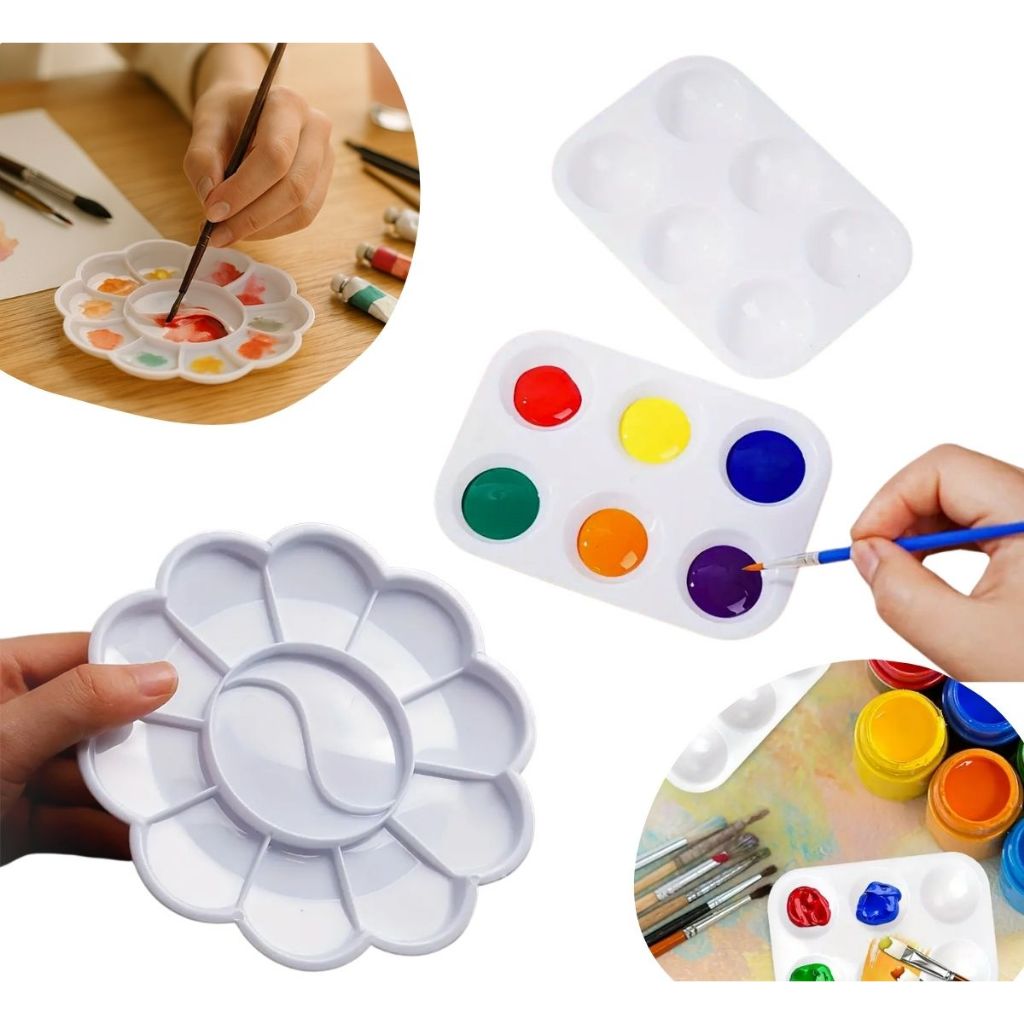Paleta Godê Para Pintura Tinta Aquarela Plástico Para Artes e Tintas Aquarelas, Acrílica e Guache