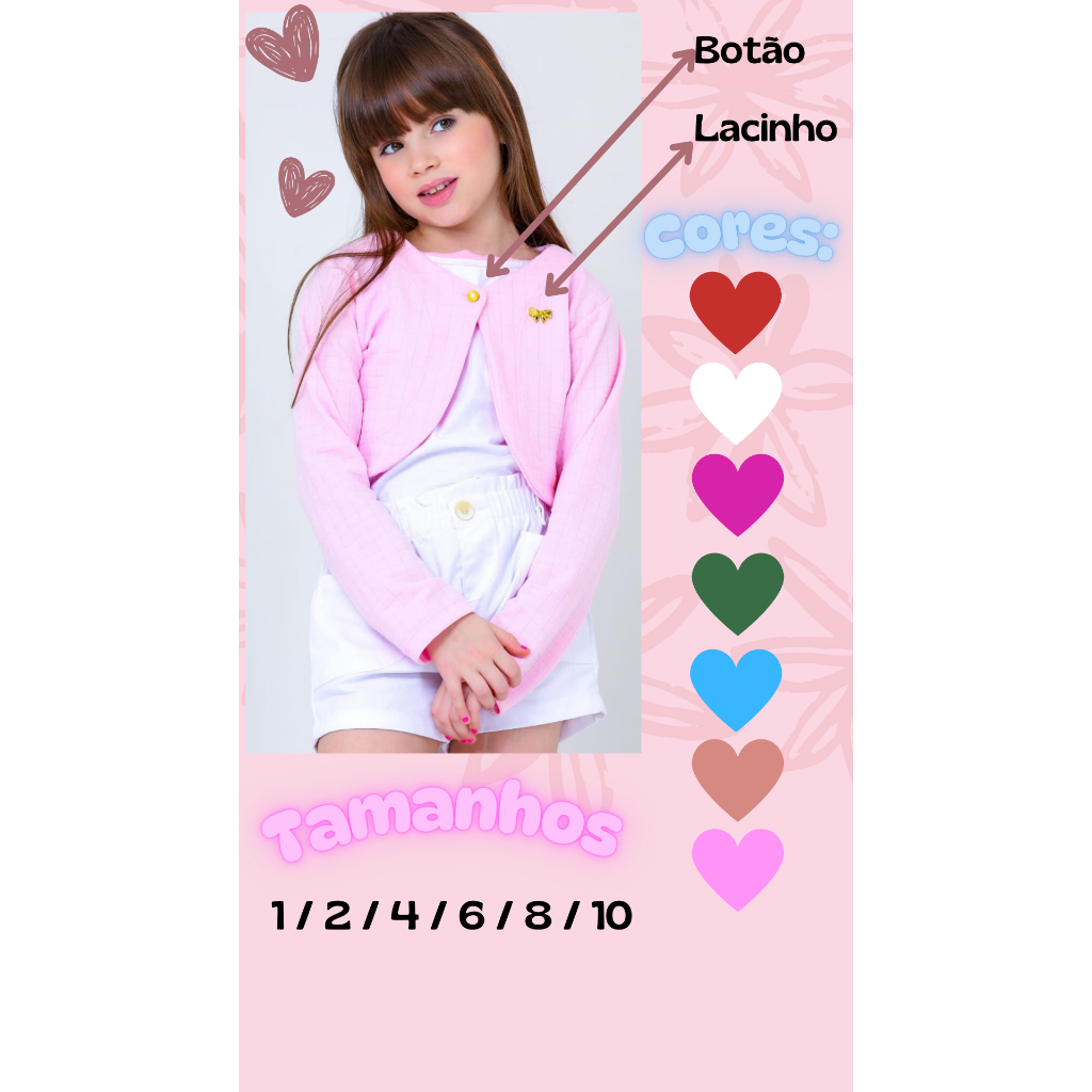 Bolero Infantil Lindo Festa Casaco Inverno Casual Longa Blusinha Casamento Casaquinho