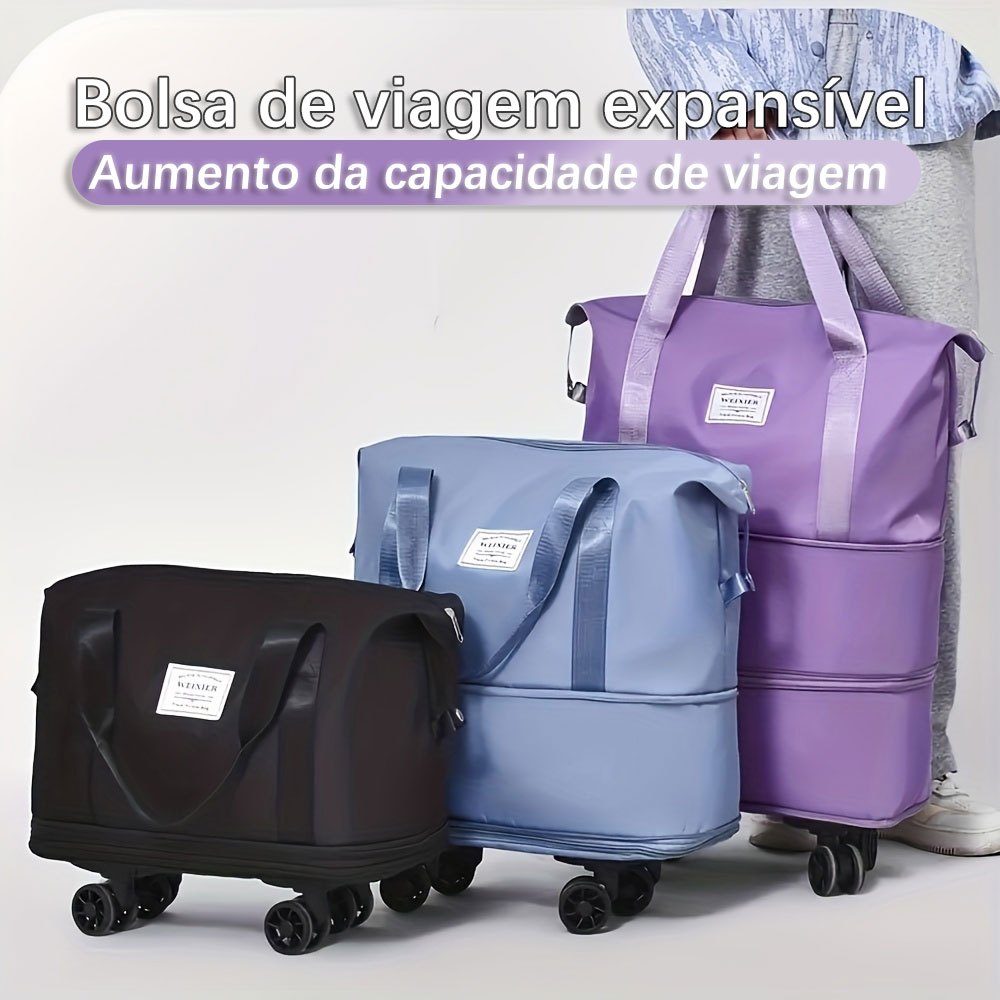 Bolsa De Viagem Multifuncional Dobrável De Grande Capacidade Impermeável com Rodinhas