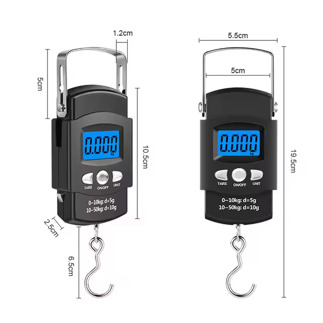 Balança Digital Portátil de Mão p/ Bolsa, Mala de viagem, pesca de até 50kg