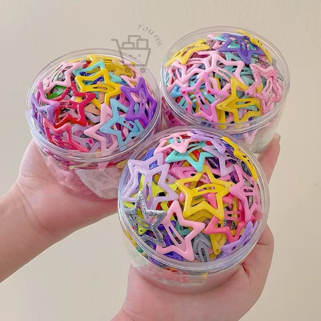 KIT30 PCS Grampos de Cabelo Estrela Coloridos e Bonitos Para Meninas, Moda, Presilhas Laterais, Acessórios de Cabelo