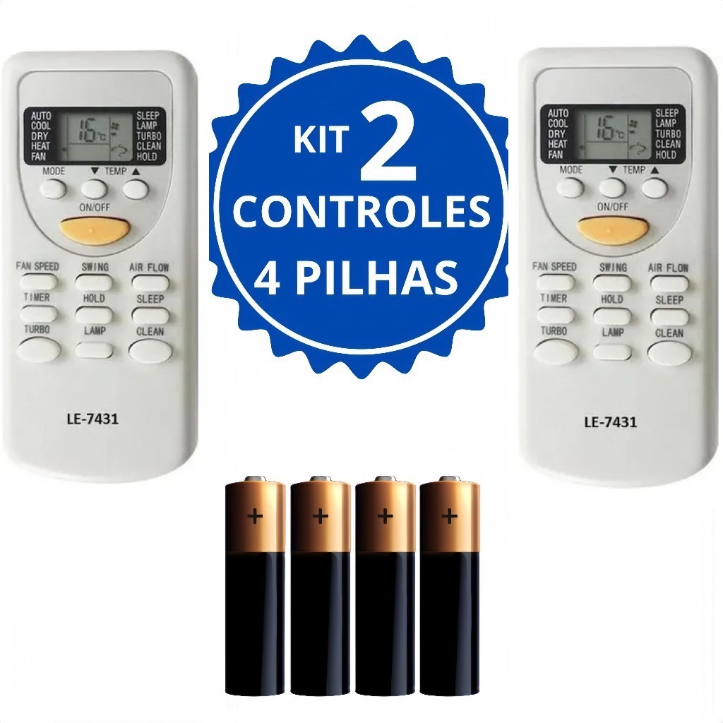 Controle Remoto para Ar Condicionado Komeco W-7431