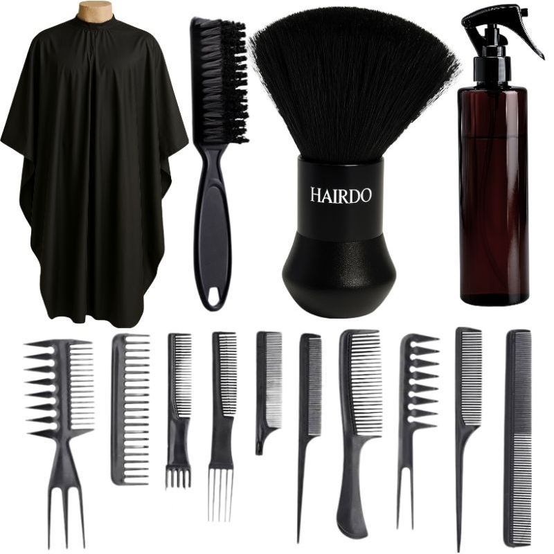 Completo para Profissionais da Beleza, capa de corte, espanador macio, kit com 10 pentes