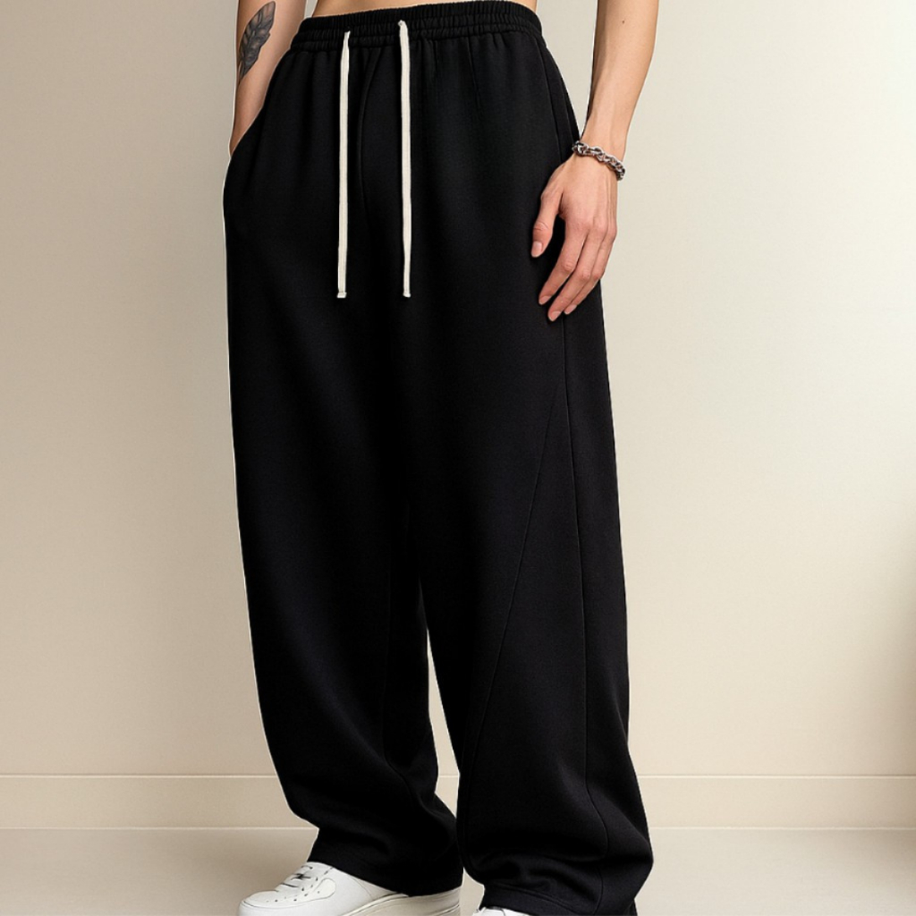Calça Masculino Moletom Baggy Streetwear Básica Wide Leg Gym versátil HipHop 100% Algodão Premium Confortável Exclusiva