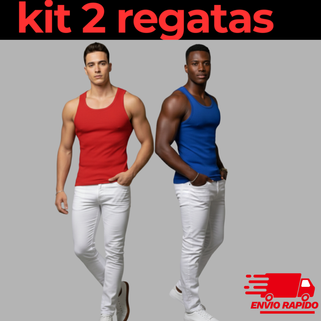 Kit 2 Regatas Masculinas Americana Ribana Premium