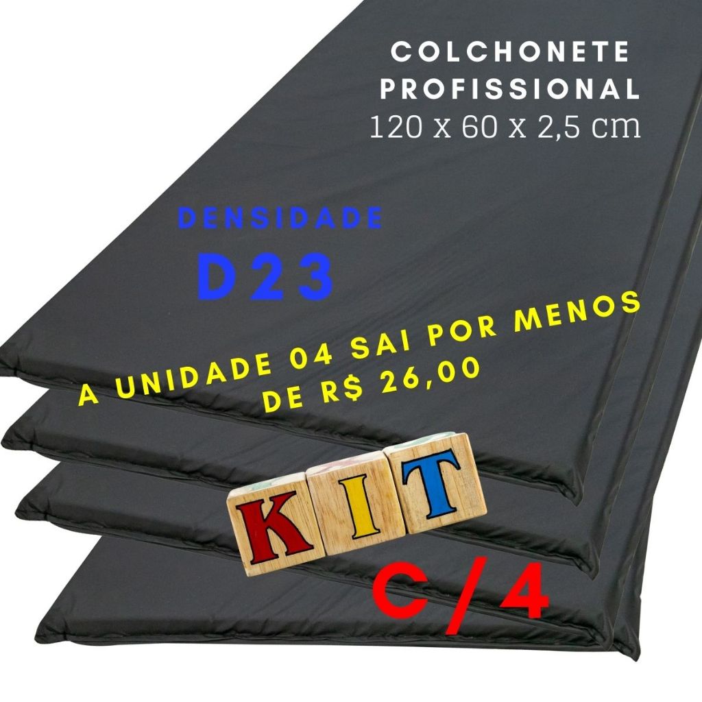 KIT-2 colchonete de 1m metro -100x60x3cm/100x60x2,5cm academia creches escolas exercícios fitness