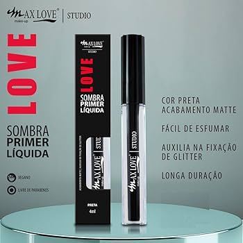 Sombra Líquida Primer Preta Max Love – Alta Fixação e Pigmentação Intensa