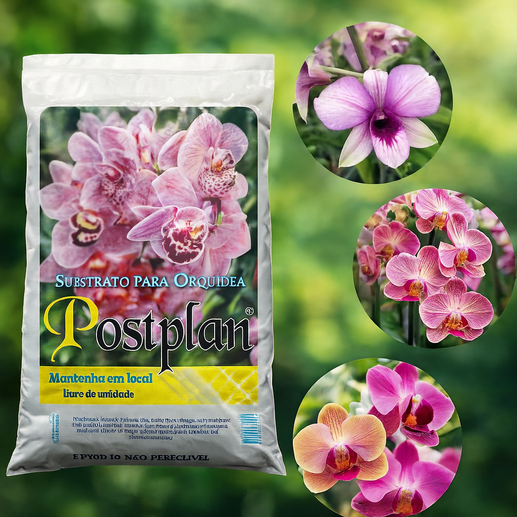 Substrato Para Orquídeas Mix Casca de Pinus Carvão Chip