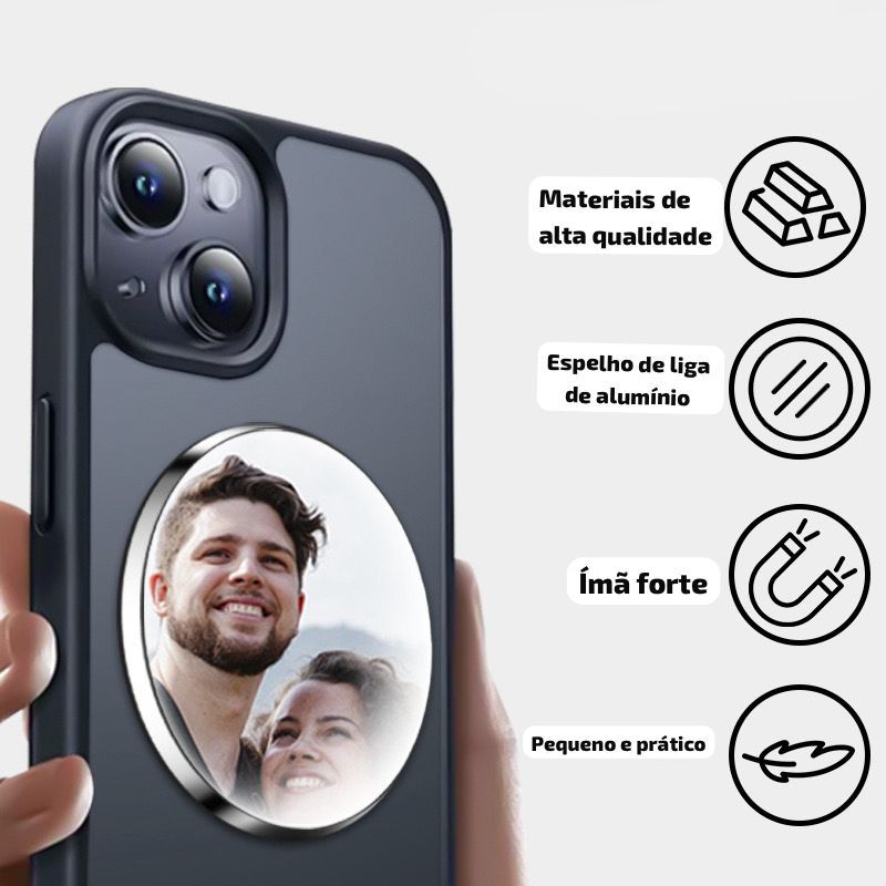 Espelho Magnético Hd para selfies e blog modelo universal para smartphone foto e video