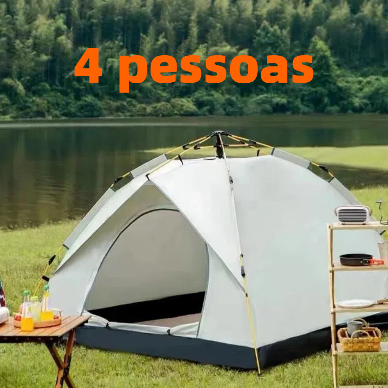 Barraca De Acampamento 4-5 Pessoas Portátil A Prova D'agua Dois Andare Barraca Camping