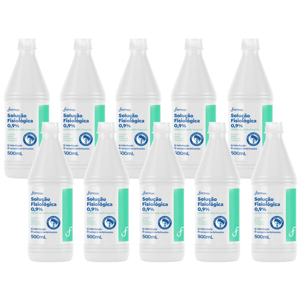 Kit 10 Soro Fisiológico Sorimax Farmax 500ml