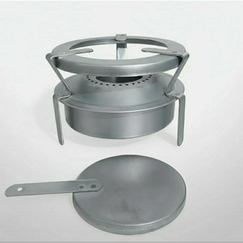 Fogareiro Fogão a Alcool 1 uma boca Portatil Espiriteira Alcool Camping Pesca Sitio Sem Pintura