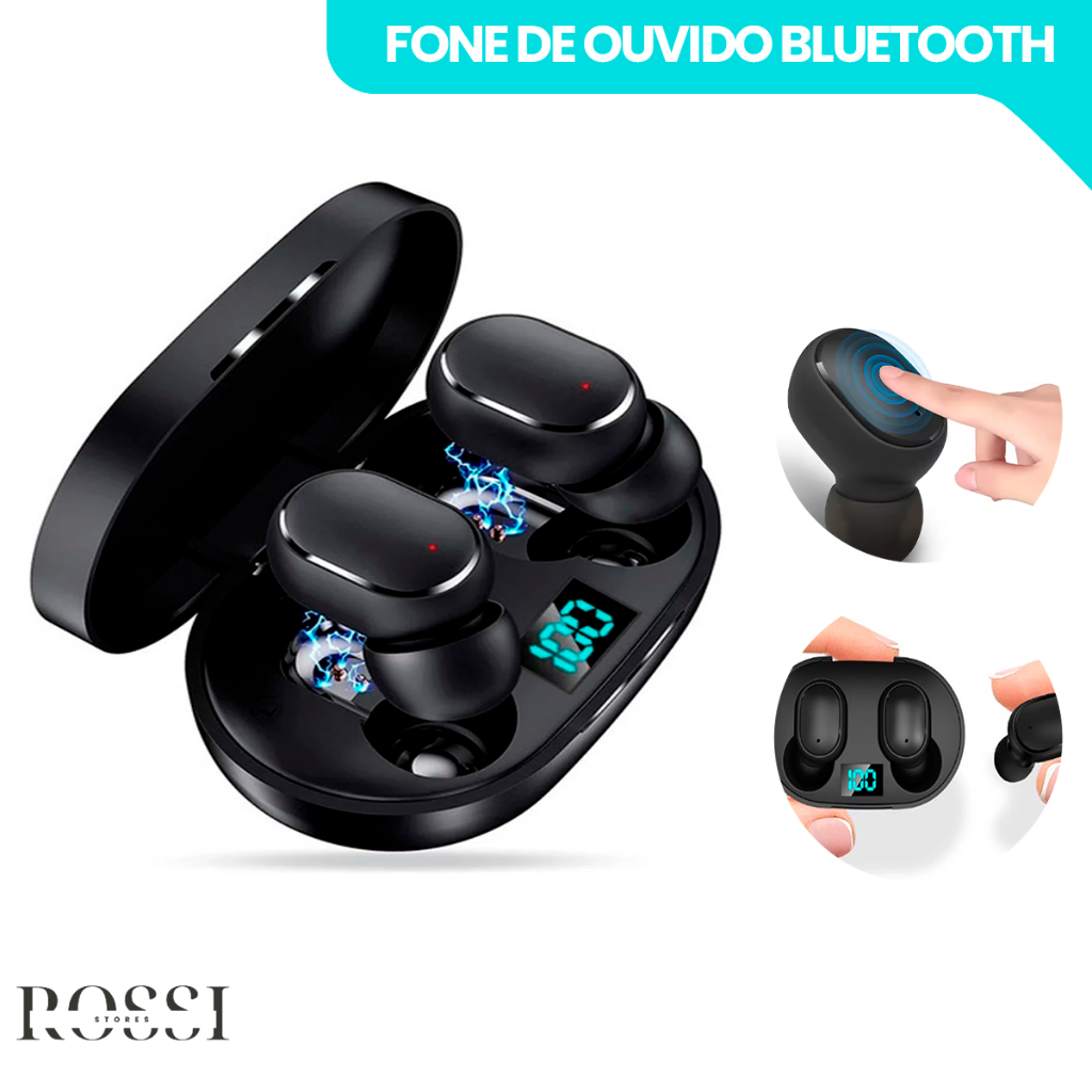 Fone De Ouvido Bluetooth 5.0 Com Tela Sem Fio Recarregavel Portatil Led