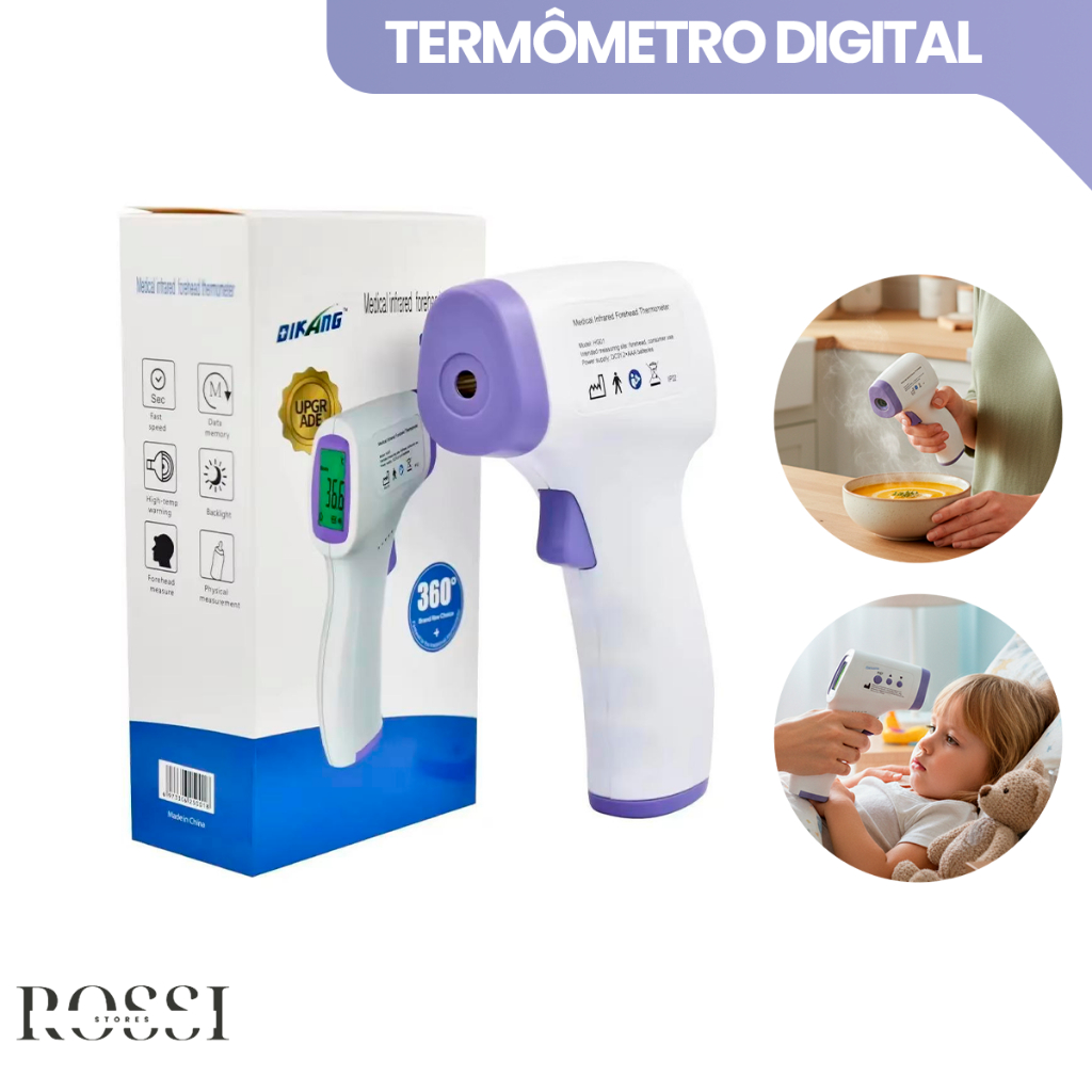 Termômetro Digital Infravermelho Compacto Medição Temperatura Digital