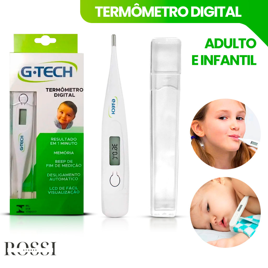 Termômetro Digital G-TECH Termômetro Clinico Adulto E Infantil