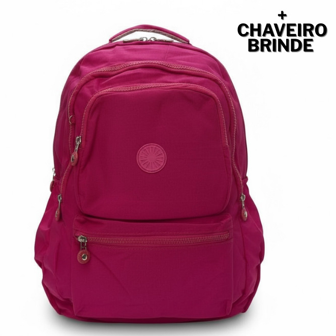 Mochila escolar trabalho grande de Nylon com Chaveiro Feminina Masculina