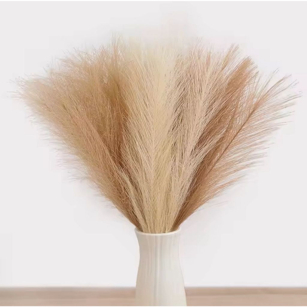 Kit Hastes Capim Do Pampas Plumas Artificial Galhos 55cm