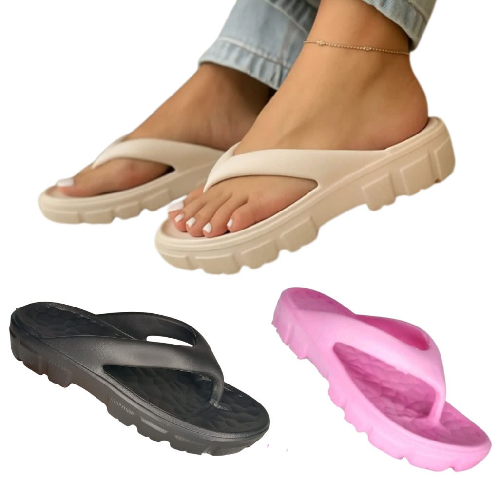 Chinelo Feminino Leve Ortopédico Nuvem Marshmallow Sandália Feminina Plataforma Tratorada Yvate