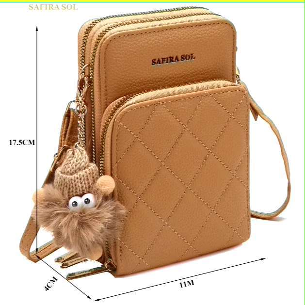 (LT632)bolsas feminina porta celular com  chaveiro e 3 divisorias