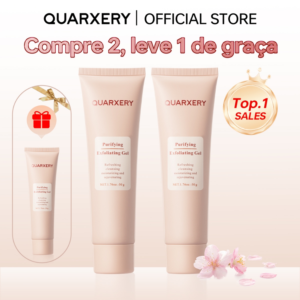 [Compre 2, ganhe 3]QUARXERY Gel de Esfoliação Suave Clareador Esfoliante Facial e Corporal