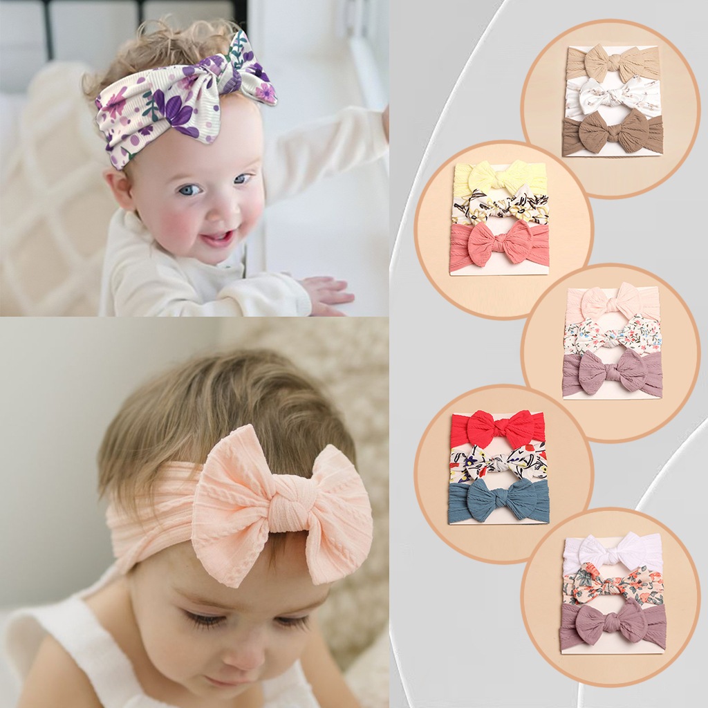 3 Pçs Lote Bebê Headbands Para Meninas Turbante Crianças Headwrap Acess
