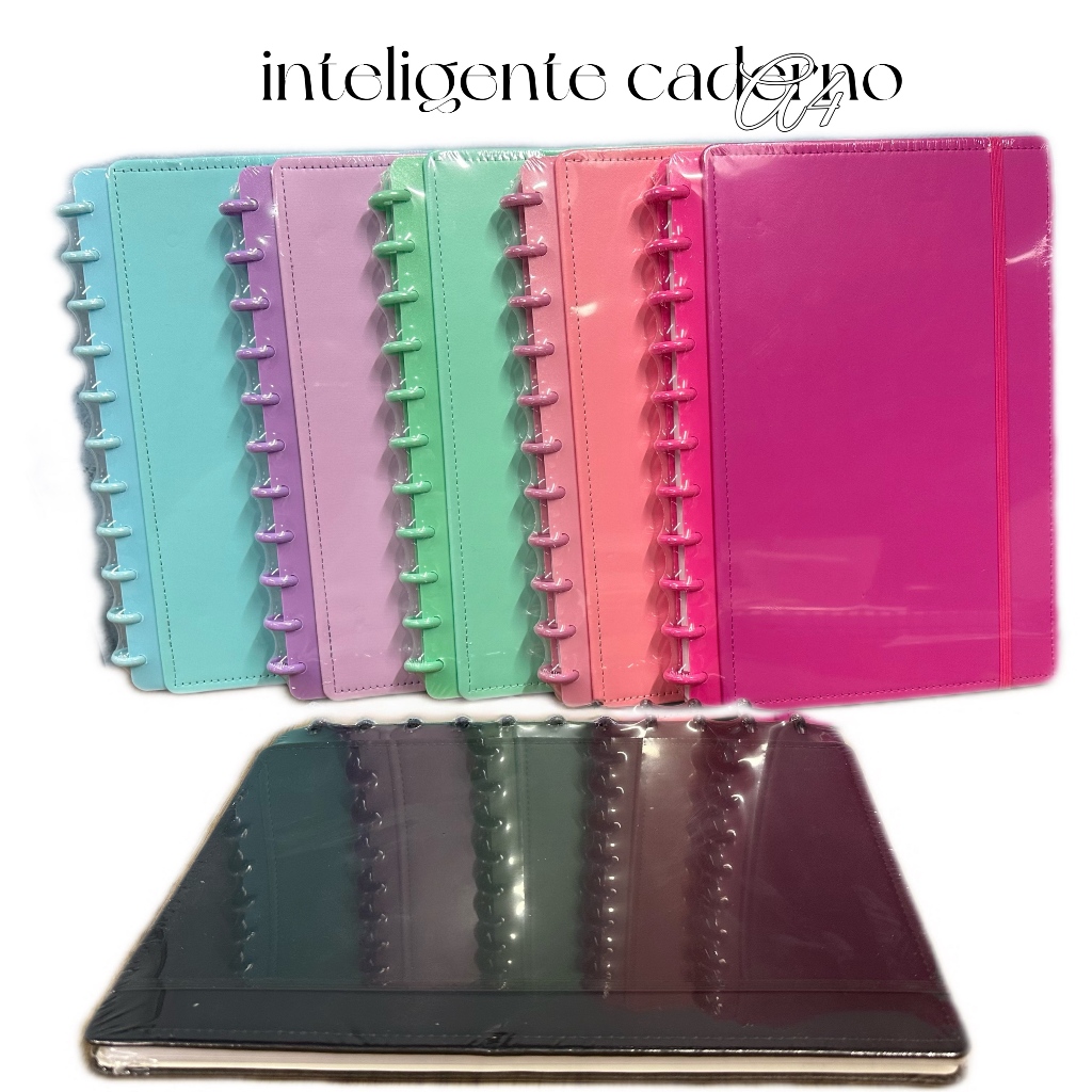 Caderno De Discos Inteligente A4 Capa Dura Folhas Pautadas Destacáveis Reposicionáveis