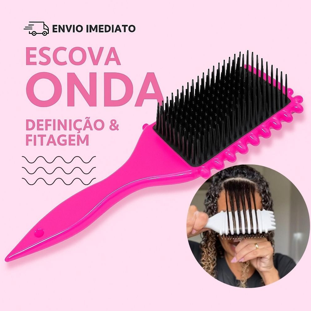 Escova de Cabelo Cacheado Ondulação Definição de Cachos e Finalização Com Fitagem