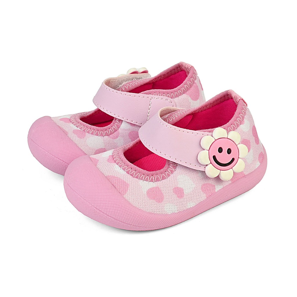 Sapatilha Menina Infantil Bebê Confortável Rosa/Flor BB&Kids