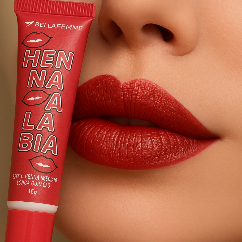 Henna Labial Efeito Imediato dee Longa Duração, o Gloos Perfeito