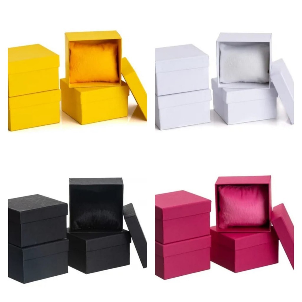 Caixa Para Relógio Sem Logo Marca Preta Branca  Pink