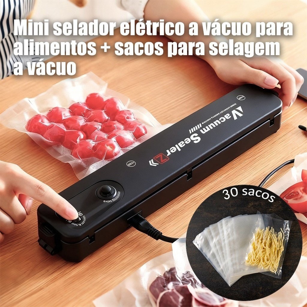 Seladora a vácuo doméstica de 110 V, sacos a vácuo – Selagem rápida e potente¹