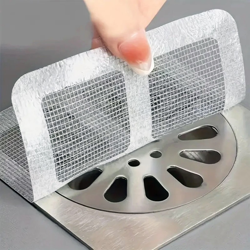 Kit 50 Adesivos Protetores de Ralo Tela Descartavel Anti Entupimento e Anti Insetos Para Casa Fácil e Pratico