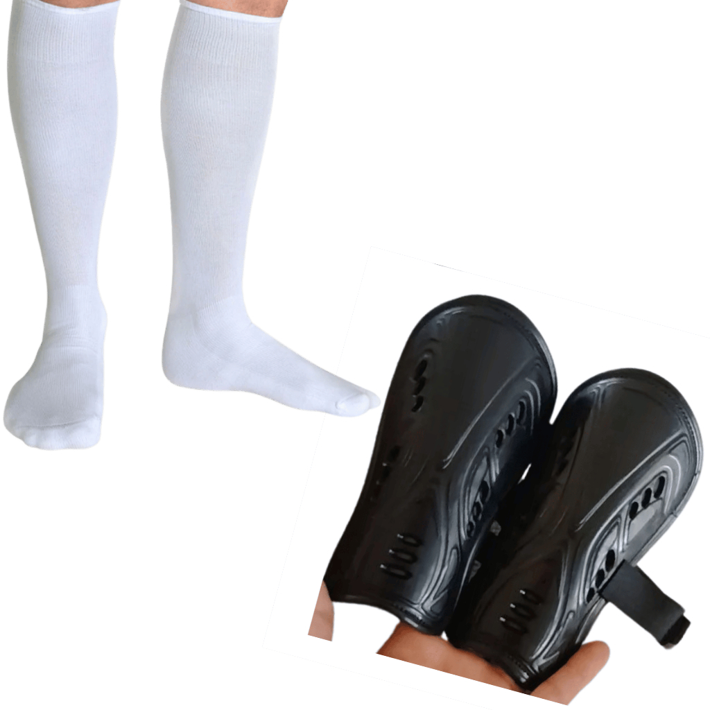 Kit Caneleira Infantil Futebol + 1 par Meião Longo Esporttivo Infantil Juvenil Esporte