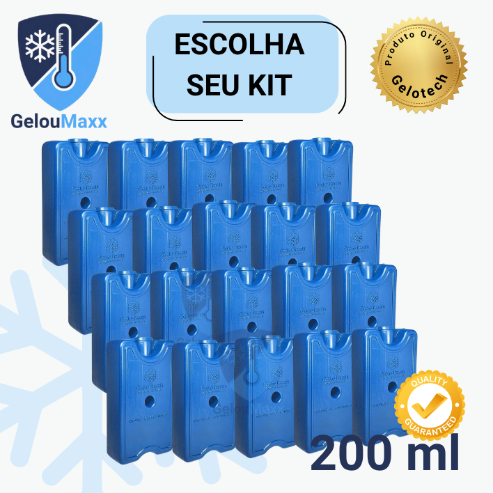 Kit Gelo em Gel Rígido Reutilizável 200ml - Gelotech - p/ Bolsa Térmica Cooler Caixas de Isopor
