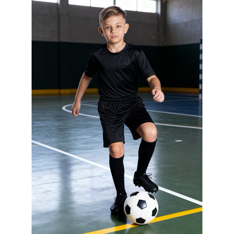 Conjunto Infantil FUTEBOL  Dri-Fit Premium Com Bolso Lateral e Meião de Futebol