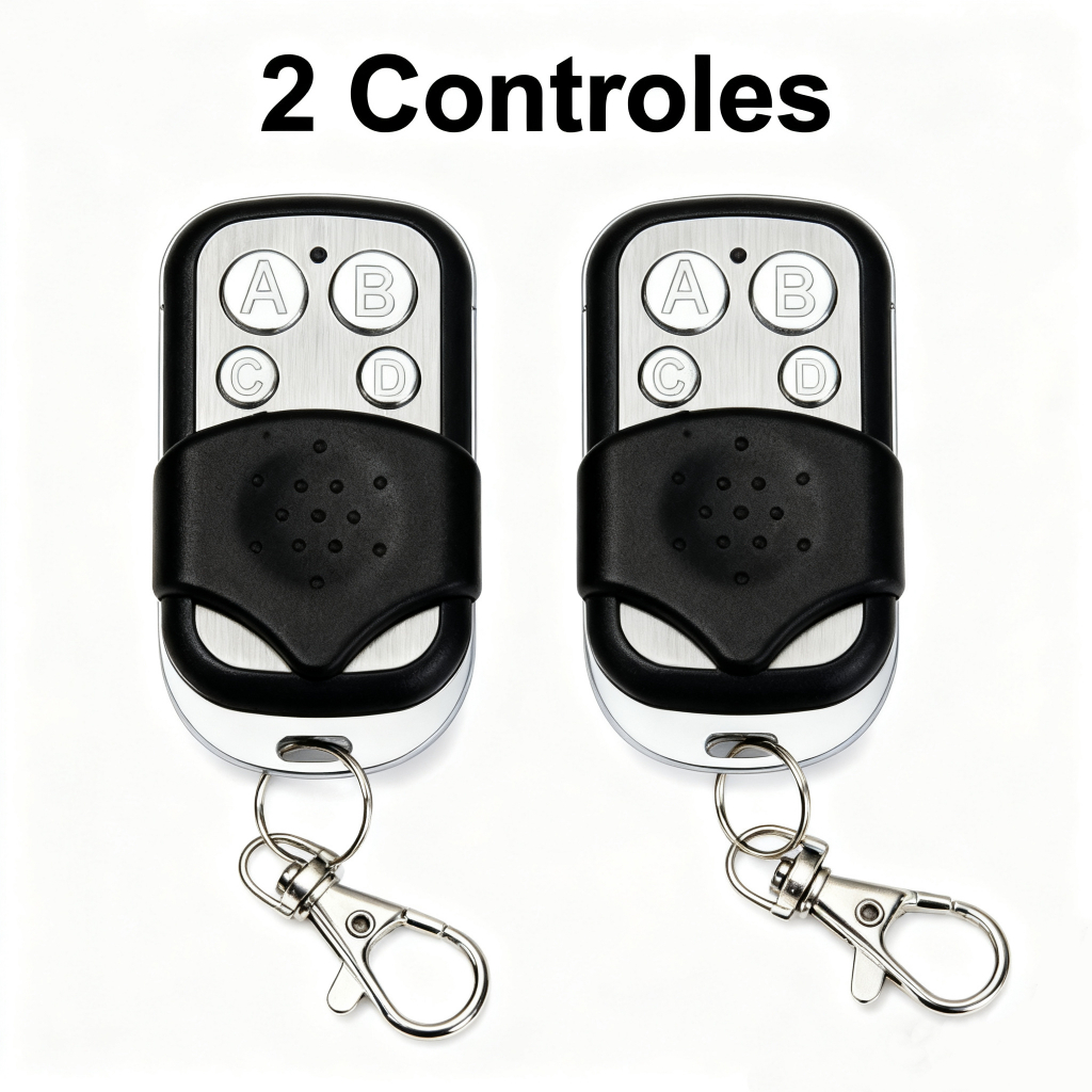 Controle Remoto Universal para Portão Elétrico Eletrônico Garagem com Chaveiro 433mhz 4 Botões