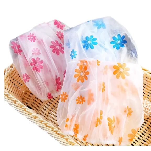 Touca de Banho Impermeável com Elástico – Plástico e Cetim Reutilizável Estampas Sortidas