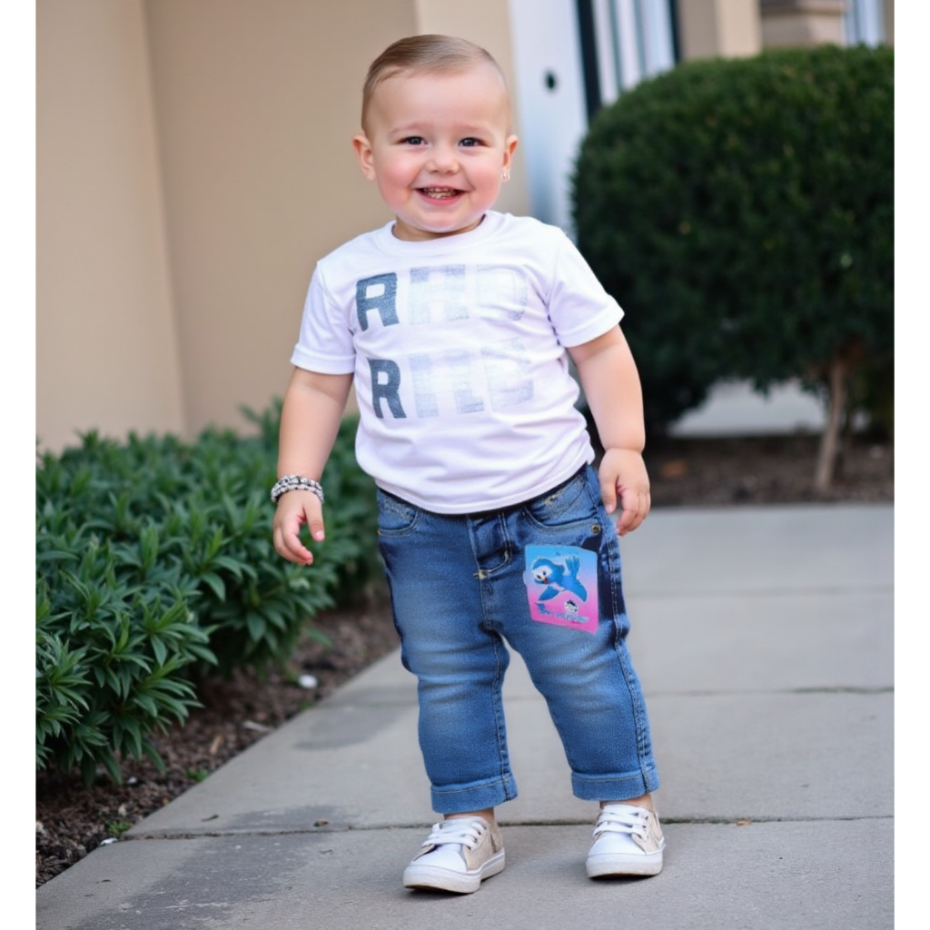 calça jogger pmg bebe sarja com elastano elástico cordão colorida
