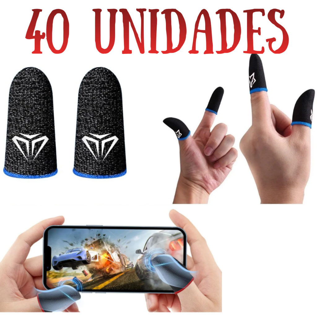 kit 40 Luvinha de dedo  Gamer Profissional Free Fire Pubg mobile anti suor