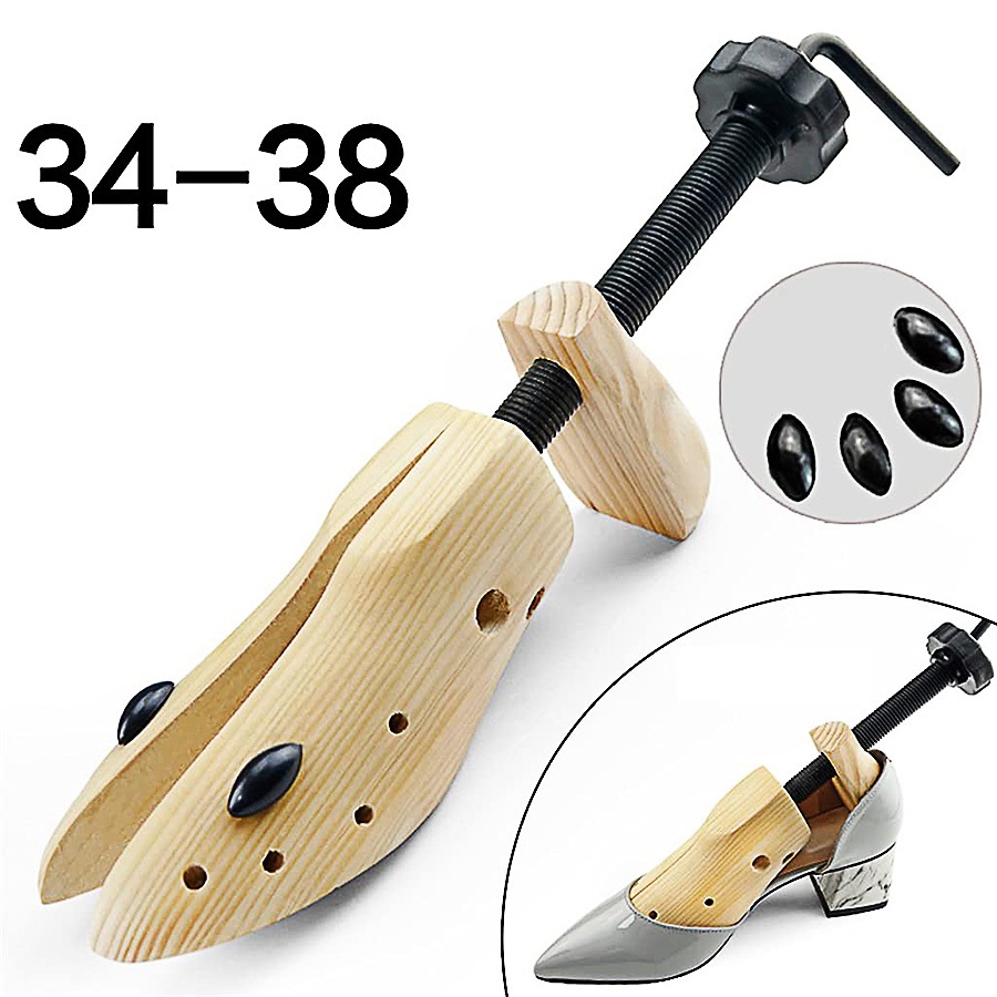 [Em estoque, envio imediato]Alargador de Madeira 34 a 38 Para Sapatos Tênis Sandália Modelador Laceador Expansor de Calç