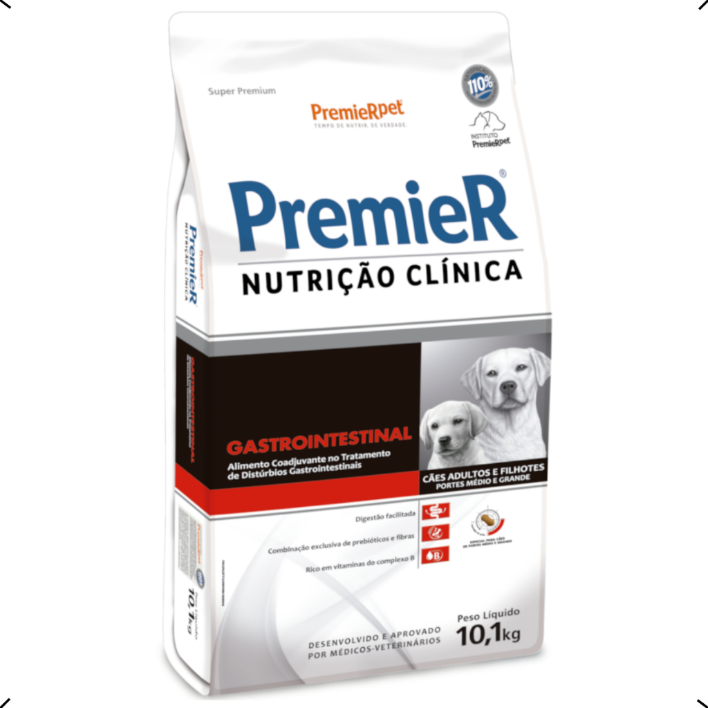 RAÇÃO PREMIER NUTRIÇÃO CLINICA GASTROINTESTINAL RAÇA MEDIA E GRANDE 10KG