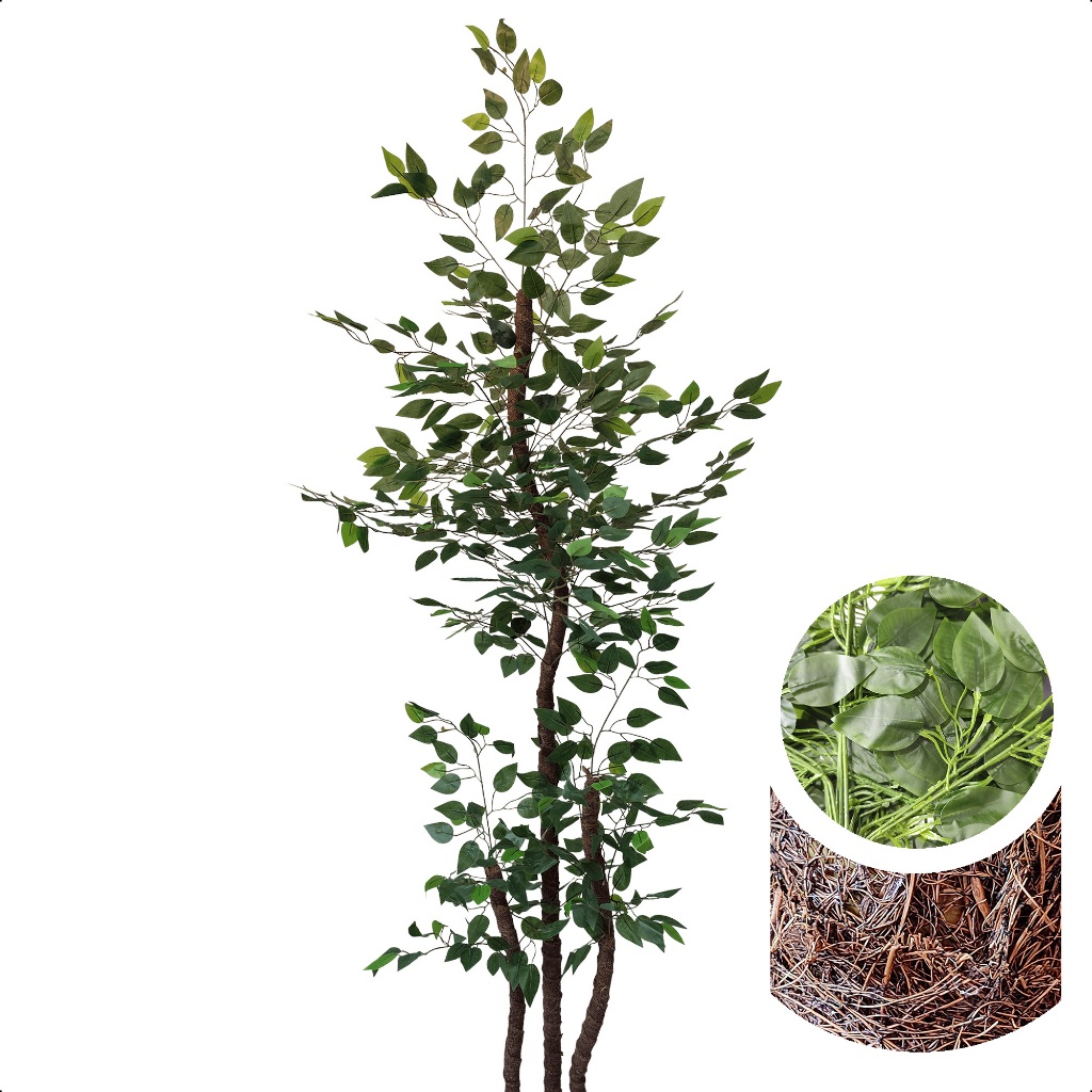 Fícus Artificial Verde 130cm 160cm 190cm Sem Vaso Decoração